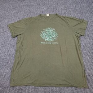 Deva Premal Miten Shirt Womens 2XL Green Gayatri Mantra Graphic Tee Om